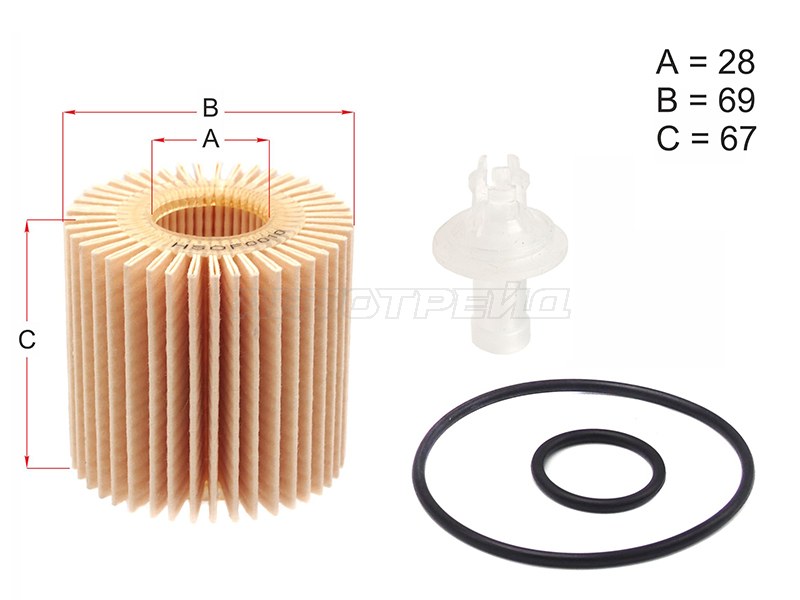 Фильтр масляный (картридж) TOYOTA CAMRY, RX350 2GR-FE 06- (HOSU: HSOF0010)