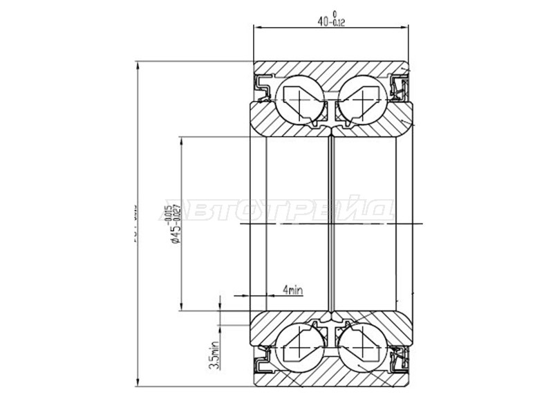 Подшипник передней ступицы HONDA ACCORD /STREAM /STEPWGN /SMX /AVANCIER /ODYSSEY /CR-V98- (NSK: 45BWD07)