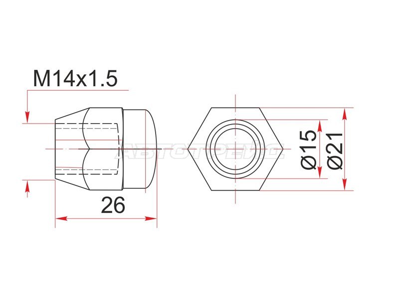 Гайка колесная TOYOTA BB /DUET /CAMI /PASSO /SPARKY 04- (SAT: ST-90049-11073)