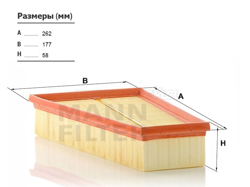 Фильтр воздушный MERCEDES A-CLASS W176 12-18 /B-CLASS W246 12- /CLA-CLASS C117 13- /GLA-CLASS X156 13- (MANN: C27004)