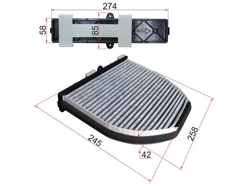 Фильтр салона MERCEDES C-CLASS W203 /W204 /207 /W212 /X204 угольный (SAT: ST-A2048300018)