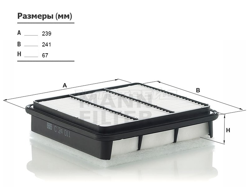 Фильтр воздушный MITSUBISH PAJERO /MONTERO SPORT 08- /L200 05- (MANN: C24011)