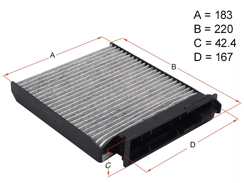 Фильтр салона NISSAN MICRA 02-10 /NOTE 06-13 /NV200 09- LHD угольный (HOSU: HSCF0036)