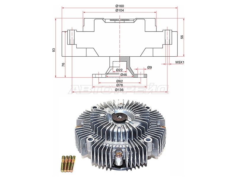 Вискомуфта TOYOTA DYNA /HIACE /HILUX 2KDFTV /LAND CRUISER PRADO 1KDFTV 01- (NPW: T-158F)