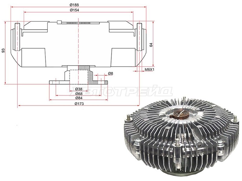 Вискомуфта TOYOTA LAND CRUISER /TUNDRA09-  /SEQUOIA 07- /LEXUS LX570 07- (SAT: ST-16210-38071)