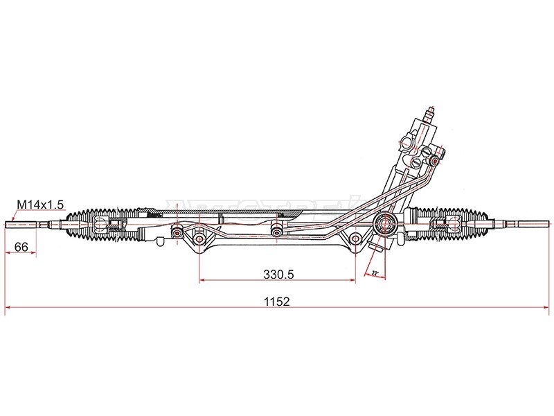 Рейка рулевая BMW X5 01-03 (E53) (без отверстия под датчик) (SAT: ST-32136761823)