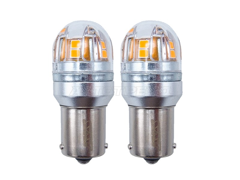 Лампа дополнительного освещения 12V PY21W 2.8W /320LM  Canbus LED Оранжевая (Комплект 2 шт.) (SAT: ST-175-0066)