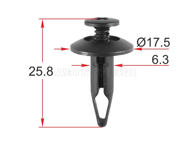 Клипса крепежная FORD (1 шт.) (SAT: ST-M12416)