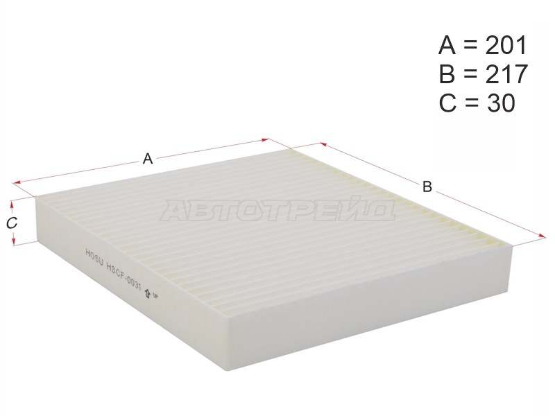 Фильтр салона MITSUBISHI LANCER 08- /OUTLANDER 06-12 /PEUGEOT 4007 08- /CITROEN C-CROSSER 07- (HOSU: HSCF0031)