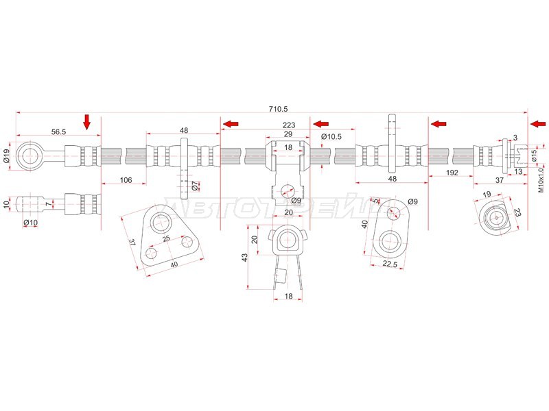 Шланг тормозной передний (Таиланд) HONDA ACCORD /ASCOT 90-93 LH (SAT: ST-01465-SM4-010)