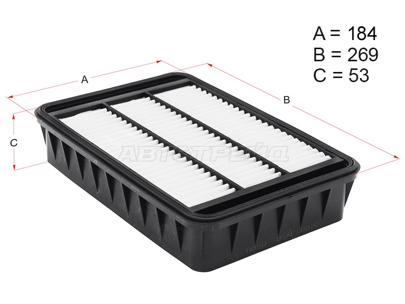 Фильтр воздушный MITSUBISHI OUTLANDER 06- /ASX 10-  / LANCER X 07- (HOSU: HSAF0020)