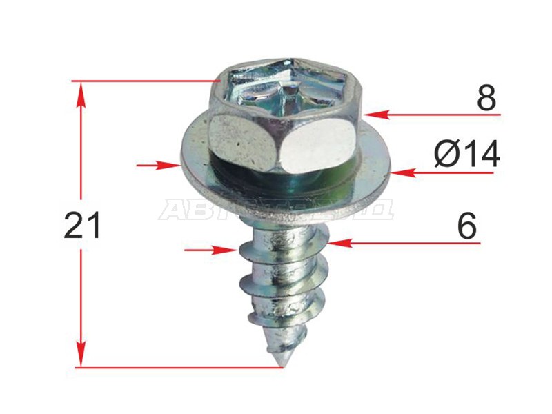 Саморез с шайбой TOYOTA /LEXUS (1 шт.) (SAT: ST-M12643)