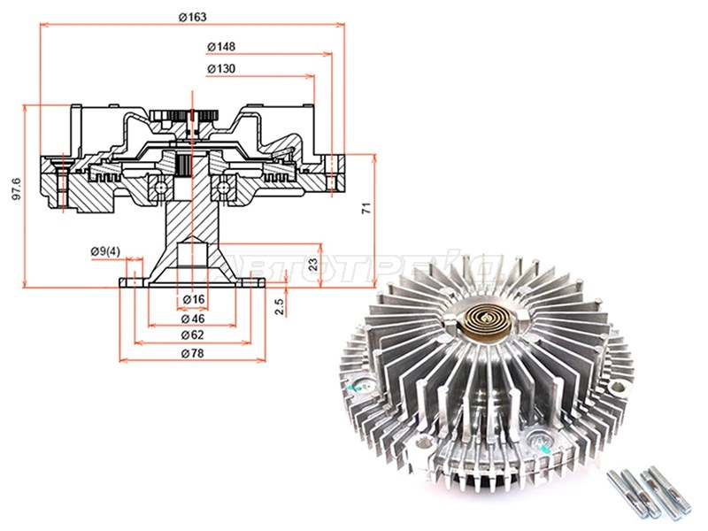 Вискомуфта TOYOTA MARKII,CROWN,PROGRES 1-2JZ-G# 96- (SAT: ST-16210-46051)