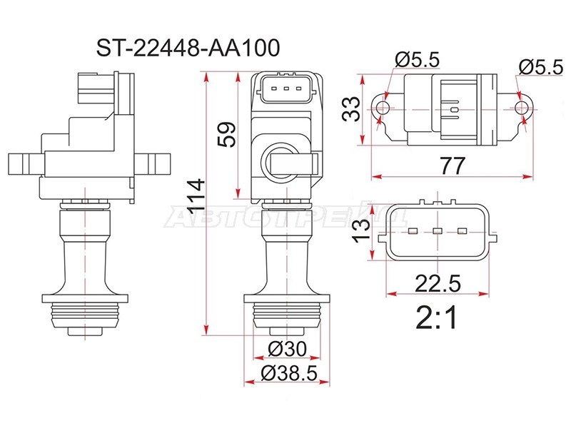 Катушка зажигания NISSAN C35 /R34 /Y34 RB20DE /RB25DE# 97- (SAT: ST-22448-AA100)