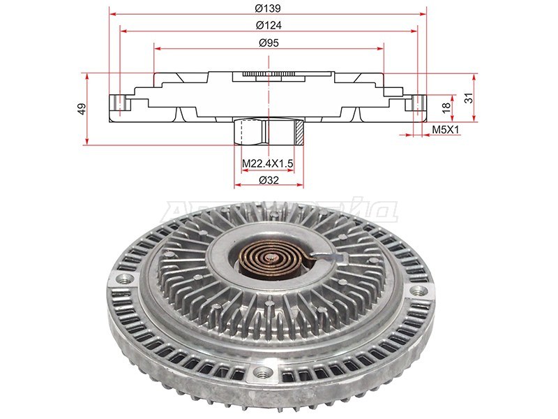 Вискомуфта AUDI A4  95-01 /A6 97-01 /SKODA SUPERB 01-08 /VW PASSAT 98-05  2,4 /2,6 /2,8 (SAT: ST-078121350A)