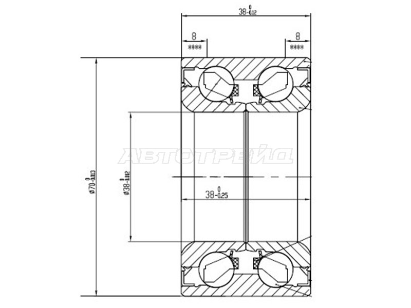 Подшипник передней ступицы TOYOTA RUSH /LITE /TOWNACE с ABS 06- (SAT: ST-90043-63369)