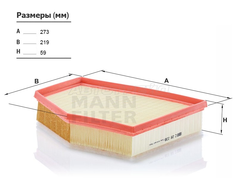 Фильтр воздушный BMW 5-SERIES G30 16- / 7-SERIES G11 15- / X3 G01 17- / X5 G05 19- (MANN: C28038)