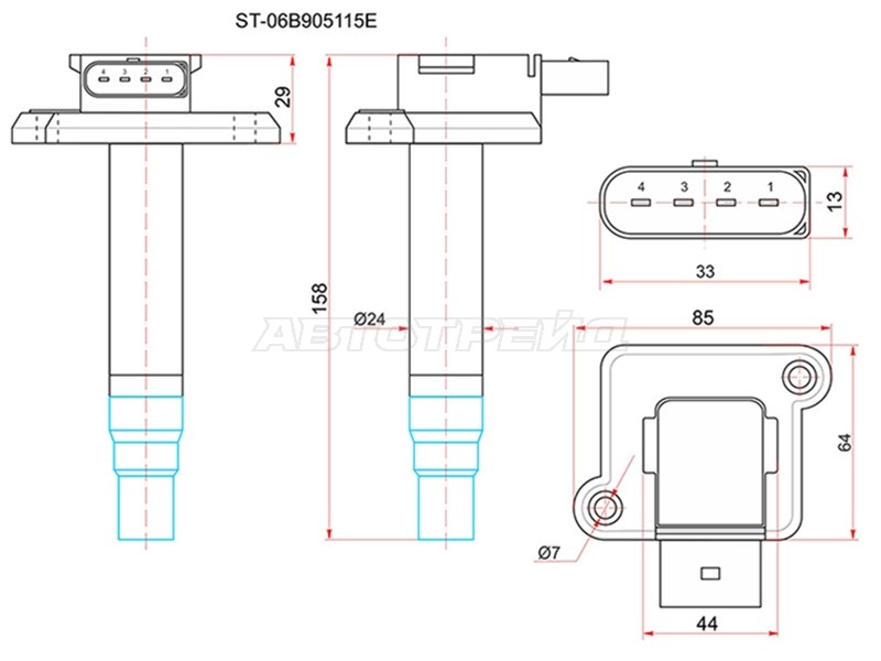 Катушка зажигания VAG A3 /A6 /A8 /TT /OCTAVIA 97-10 /GOLF 97-06 (SAT: ST-06B905115E)