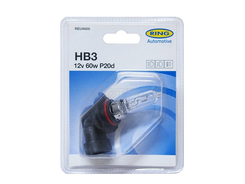 Лампа головного освещения HB3  12V 60W Блистер 1 шт. (RING: REU9005)