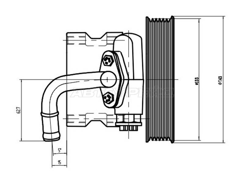 Насос ГУР CHEVROLET LACETTI 1,4 /1,6 (Dшкива 143мм) (SAT: ST-VP188)