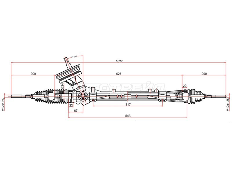 Рейка рулевая NISSAN TIIDA 07- LHD (SAT: ST-48001-EM02A)