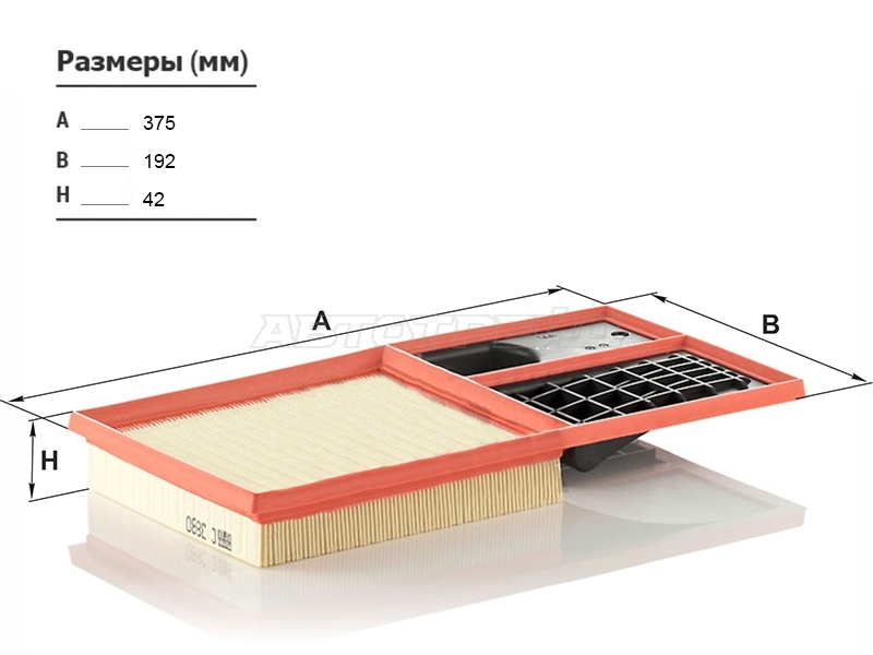 Фильтр воздушный VOLKSWAGEN POLO 10- /SKODA OCTAVIA 04- /SEAT ALTEA 06- (MANN: C3880)