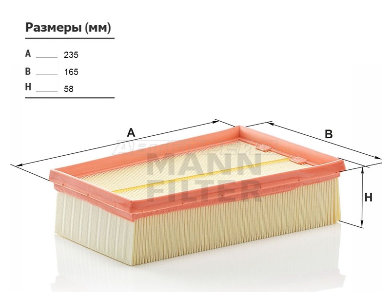 Фильтр воздушный NISSAN QASHQAI 07-13 / X-TRAIL 07-14 / RENAULT KOLEOS 08-17 (MANN: C2433/2)