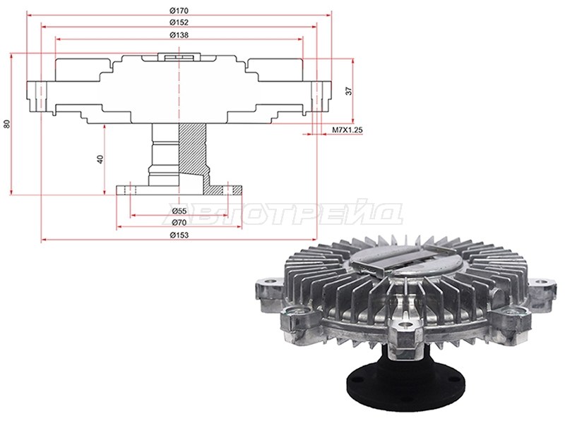 Вискомуфта MMC PAJERO V43 /23, MONTERO 6G72 (SAT: ST-MD142419)