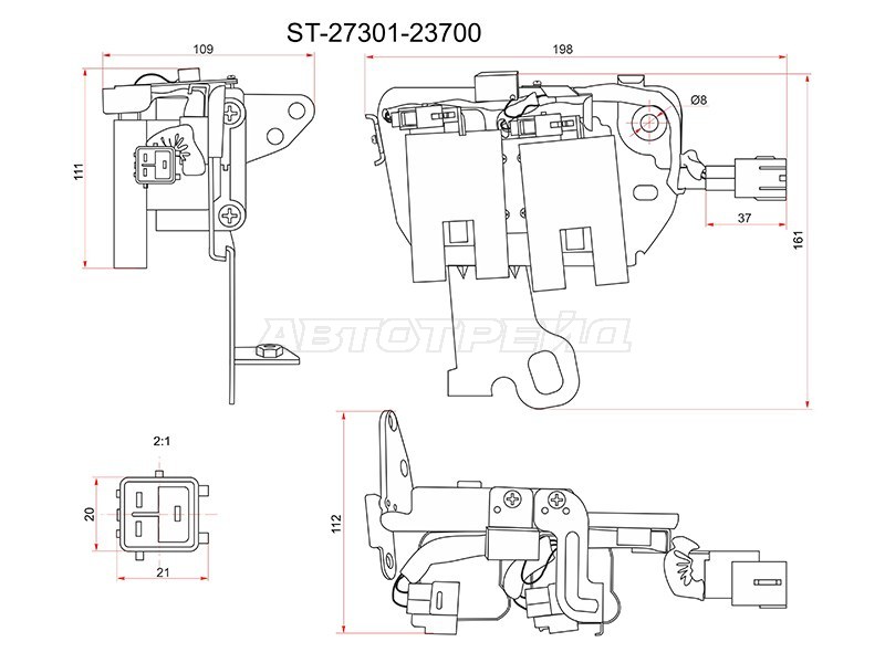 Катушка зажигания KIA CERATO 04- /SPORTAGE 04- HYUNDAI ELANTRA 00-06 /TUCSON 04-10 (SAT: ST-27301-23700)