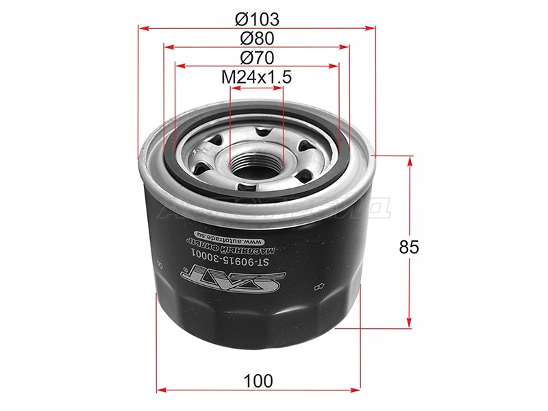 Фильтр масляный TOYOTA 1C,2C#,3C#,1N# 88- (SAT: ST-90915-30001)