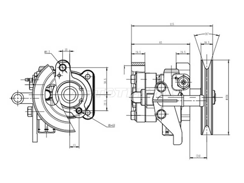 Насос ГУР HYUNDAI ACCENT /ТАГАЗ 1.6 95-05 /ELANTRA 1.6 00-06 (SAT: ST-VP309)