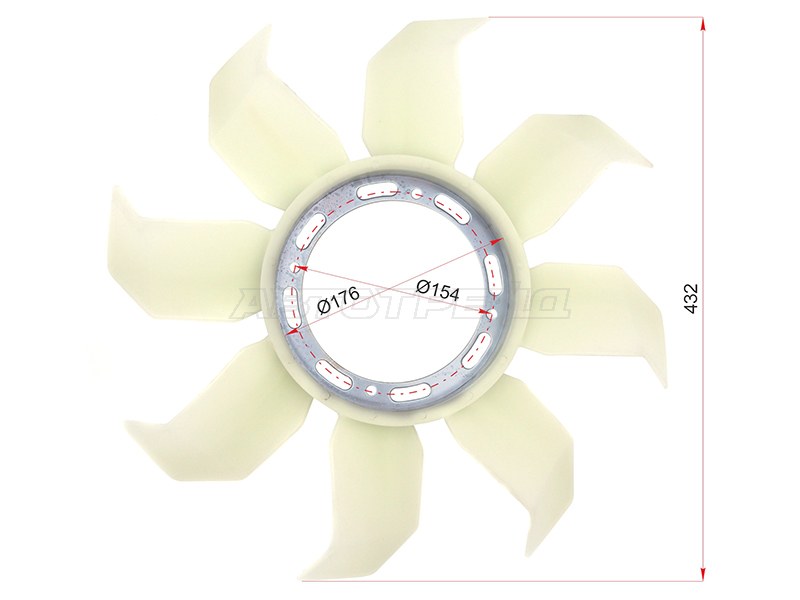 Крыльчатка вентилятора MMC PAJERO V43 /23, MONTERO 6G72 (SAT: ST-MD334659)