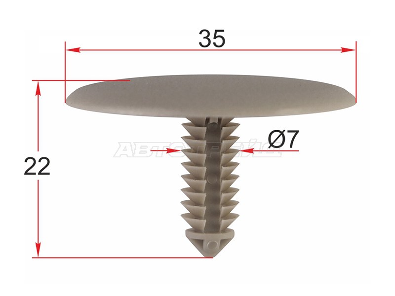 Клипса обшивки кузова CHRYSLER (1 шт.) (SAT: ST-M12481)