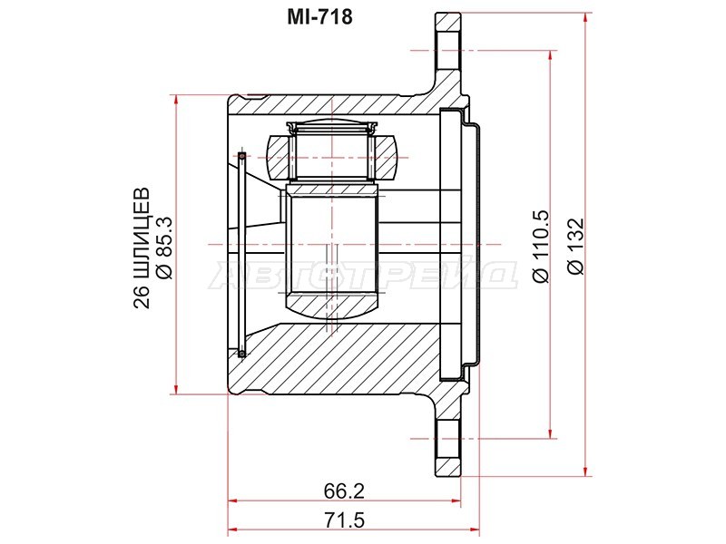 Шрус внутренний RH MITSUBISHI PAJERO /MONTERO V11 /14 /23 /25 /26 /CHALLENGER K94 (SAT: MI-718)