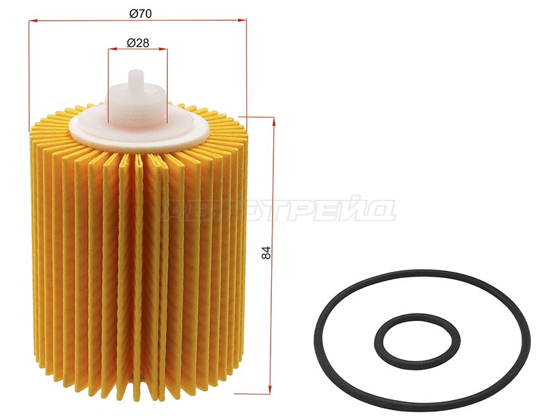 Фильтр масляный (картридж) TOYOTA AVENSIS,AURIS,LEXUS LS460 1-2TRFE, 3-4GRFE 06- (EXCEL JAPAN: ETO-134)
