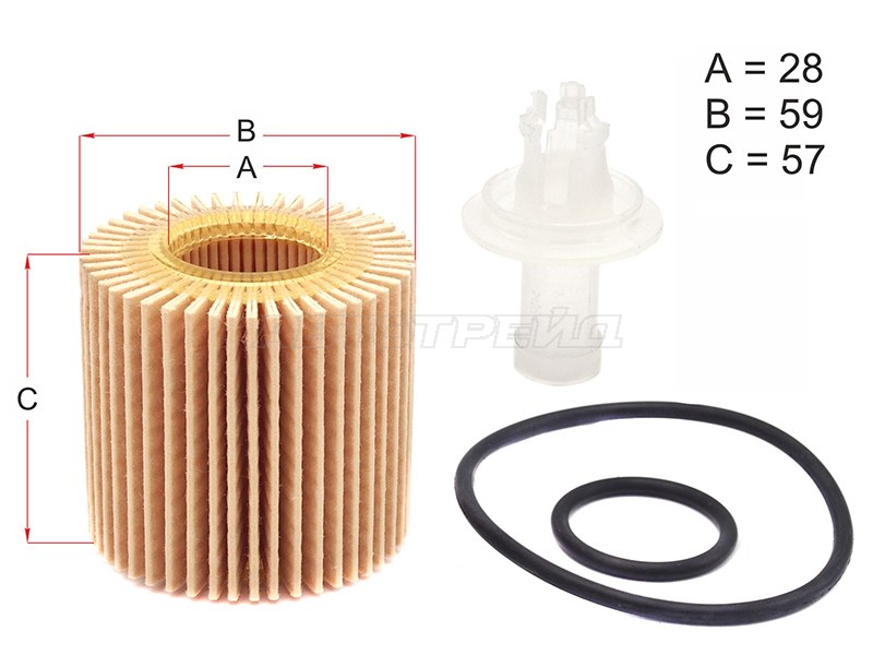Фильтр масляный (картридж) TOYOTA COROLLA,AURIS,AVENSIS,PRIUS 1-2ZR (HOSU: HSOF0009)