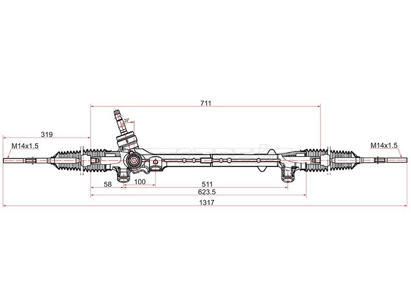 Рейка рулевая MAZDA CX5 11- LHD (SAT: ST-KD31-32-110A)