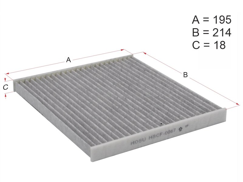 Фильтр салона угольный TOYOTA VITZ /PLATZ 99-05 /FUN CARGO 99-05 /IST 02-07 /COROLLA /FIELDER 00-06 /RAV4 00-05 (HOSU: HSCF0067)