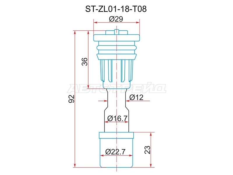 Наконечник катушки MAZDA Z5 /ZM (ZL01-18-10B) (SAT: ST-ZL01-18-T08)