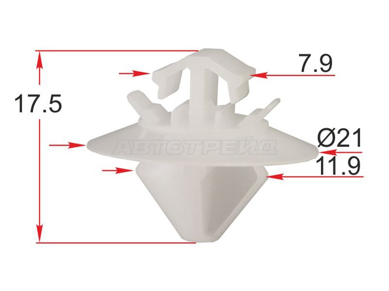 Клипса молдинга кузова PEUGEOT /CITROEN (1 шт.) (SAT: ST-M12263)