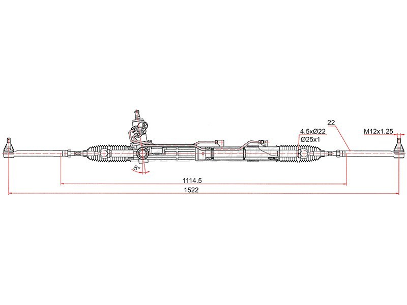 Рейка рулевая HYUNDAI SANTA FE 09- LHD (SAT: ST-57700-2B210)