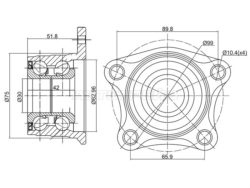 Полуступица задняя TOYOTA CAMRY #V10 /SCEPTER #10 /WINDOM #10, 92-03 (SAT: ST-42409-33020)