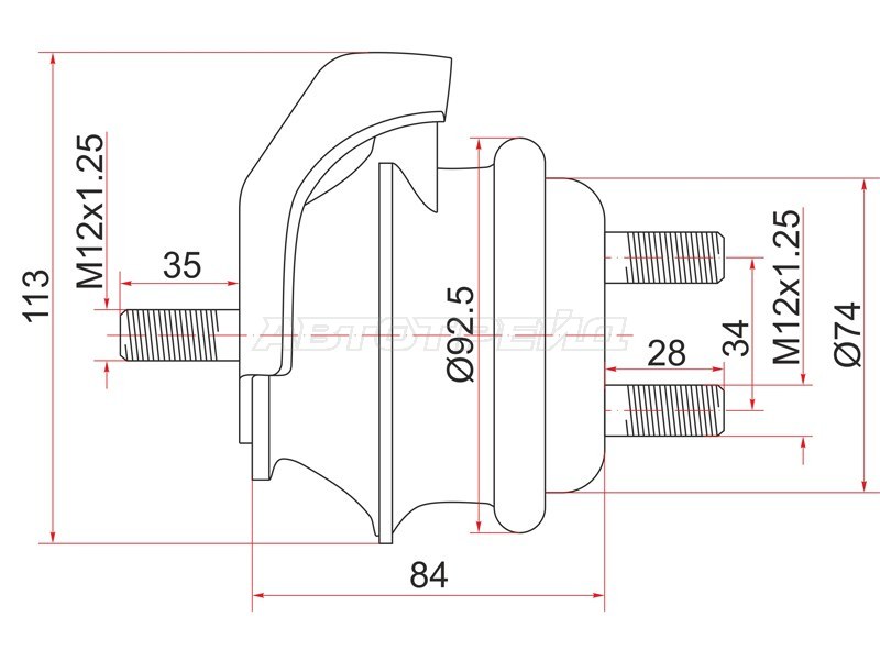 Опора двигателя FR TOYOTA MARK2,VEROSSA 1GFE 00- (SAT: ST-12360-70040)