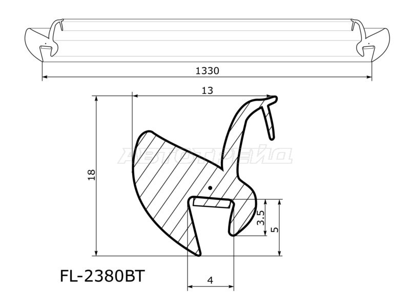 Молдинг лобового стекла (Сверху) Honda Element 02-11 (FLEXLINE: FL-2380BT)