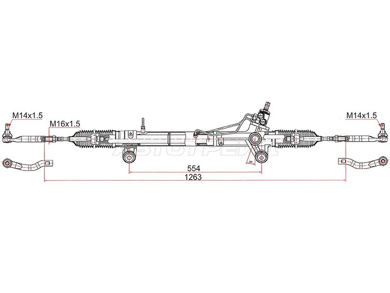 Рейка рулевая FORTUNER /HILUX 13- LHD (SAT: ST-44200-0K780)