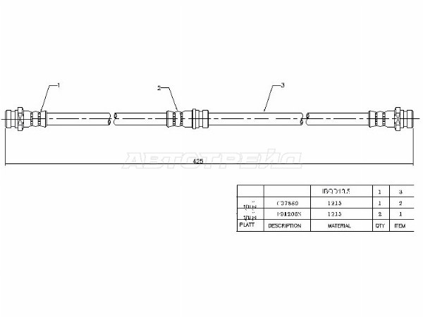 Шланг тормозной передний (Таиланд) MMC CHALLENGER /L200 /MONTERO /PAJERO /SPORT 96-01 LH=RH (SAT: ST-MR249392)