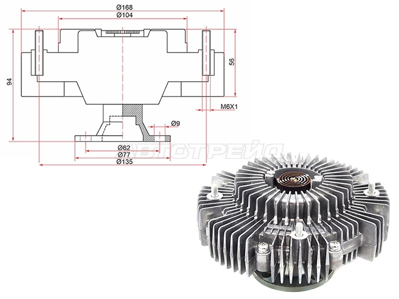 Вискомуфта TOYOTA LAND CRUISER PRADO GRJ150 1GRFE 09- (SAT: ST-170-0009)