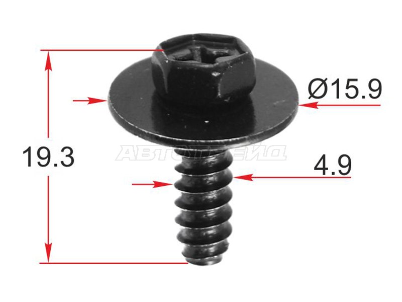 Саморез с шайбой MAZDA /KIA /HYUNDAI (1 шт.) (SAT: ST-M12660)