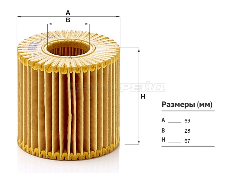 Фильтр масляный (картридж) TOYOTA CAMRY, RX350 2GR-FE 06- (MANN: HU7019Z)