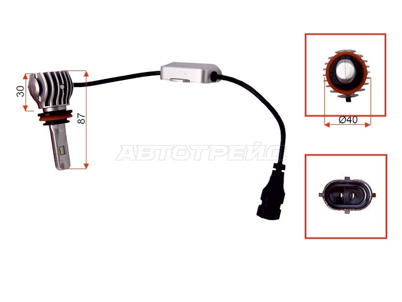 Комплект светодиодных ламп HB4(9006) 20W /1800LM Canbus LED (SAT: ST-175-0079)